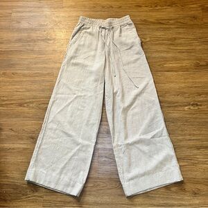 a new day Women’s Wide-Leg Drawstring Linen wide leg pants resort adjustable XS